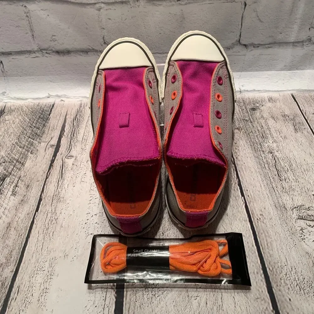 CONVERSE Girl's All Star Grey Double Tongue Sneakers / Size: 2 Junior